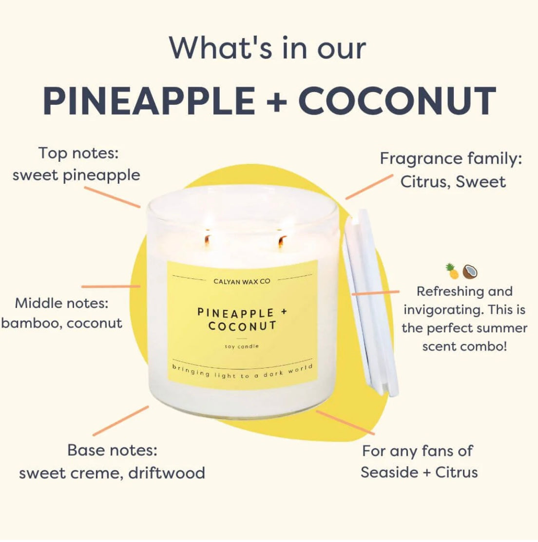 Pineapple + Coconut Soy Candle