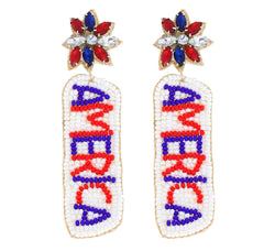 Beaded America Earrings